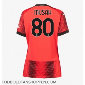 AC Milan Yunus Musah #80 Hjemmebanetrøje Dame 2023-24 Kortærmet